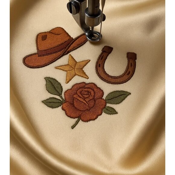 Peach Wild Rag Large Scarf 35x35" Satin Western Accessory Cowgirl or Cowboy - Picture 8 of 11